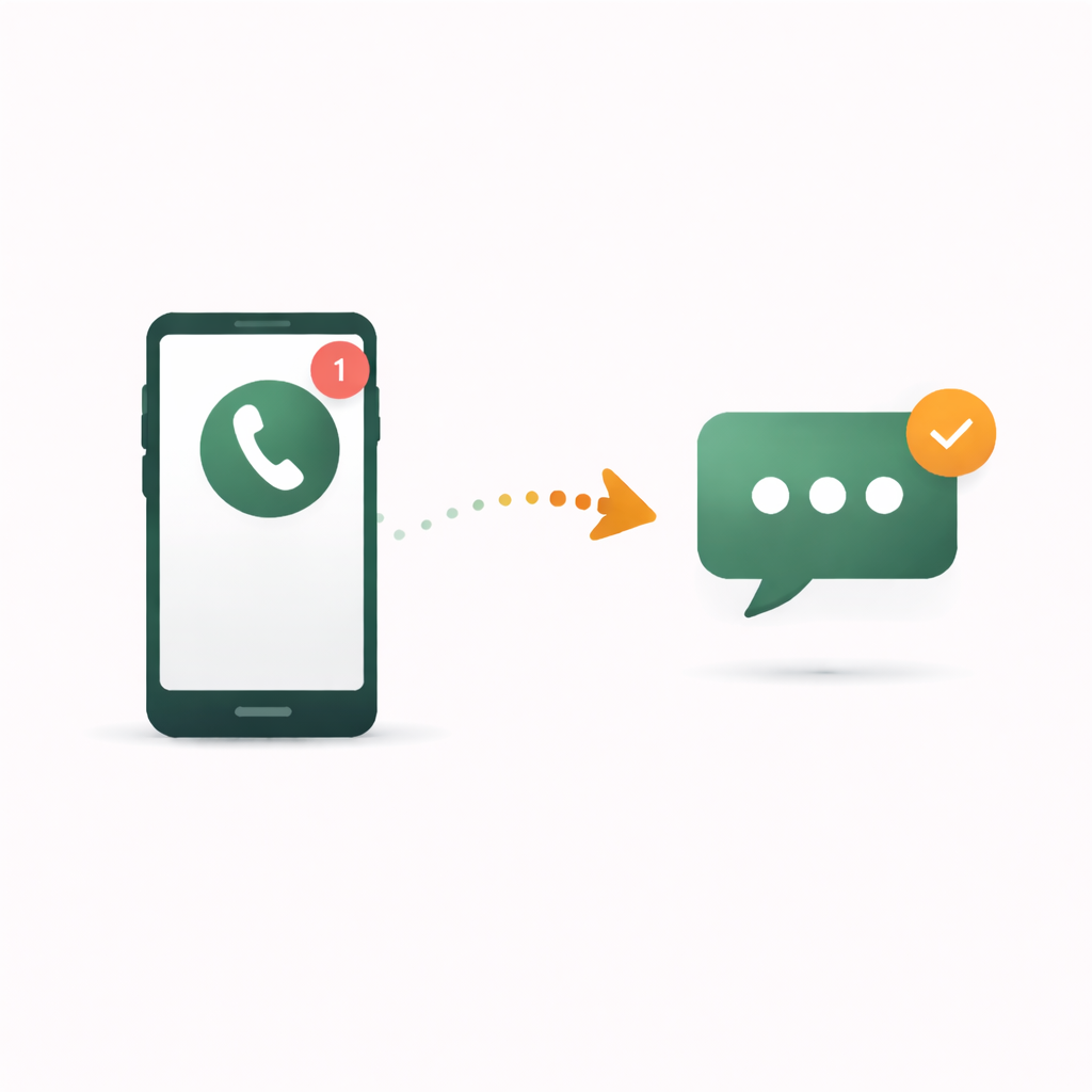 Phone showing missed call text-back message